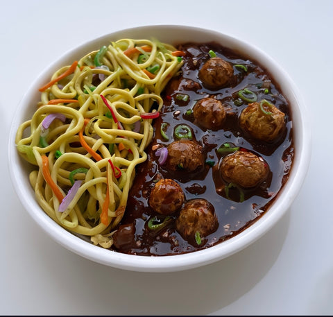 Vegetable Noodles and Manchurian