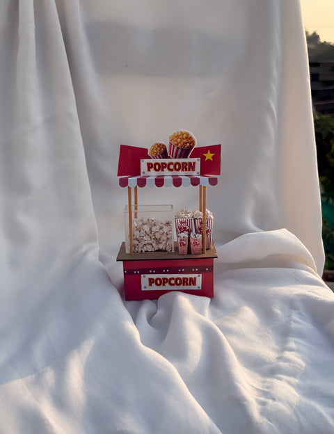 Mini Popcorn Cart – Handcrafted Miniature Decor