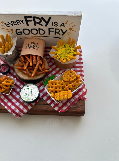 Miniature Loaded Fries Platter – Handmade Clay Food Art | “Every Fry is a Good Fry”