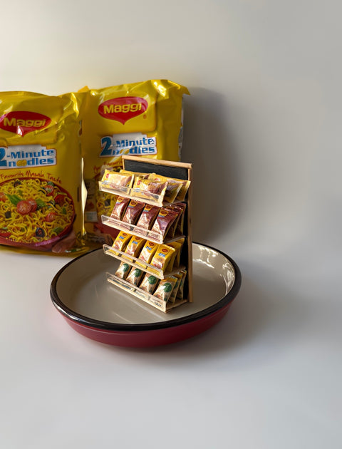 Miniature Maggi Shelf - Tiny Grocery Store Display