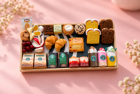 Miniature Starbucks Breakfast Tray – Handmade Clay Art