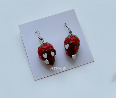 Chocolate Strawberry Earrings – “Berry Sweet Love”